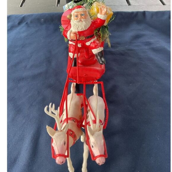 Vintage Christmas Santa Sleigh Ornament - Picture 4 of 7